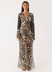 Jadia Flared Pants - Zebra