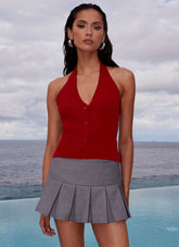 Danica Pleated Mini Skirt - Charcoal